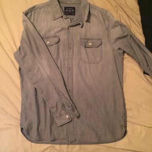 AMERICAN EAGLE GREY DENIM BUTTON UP